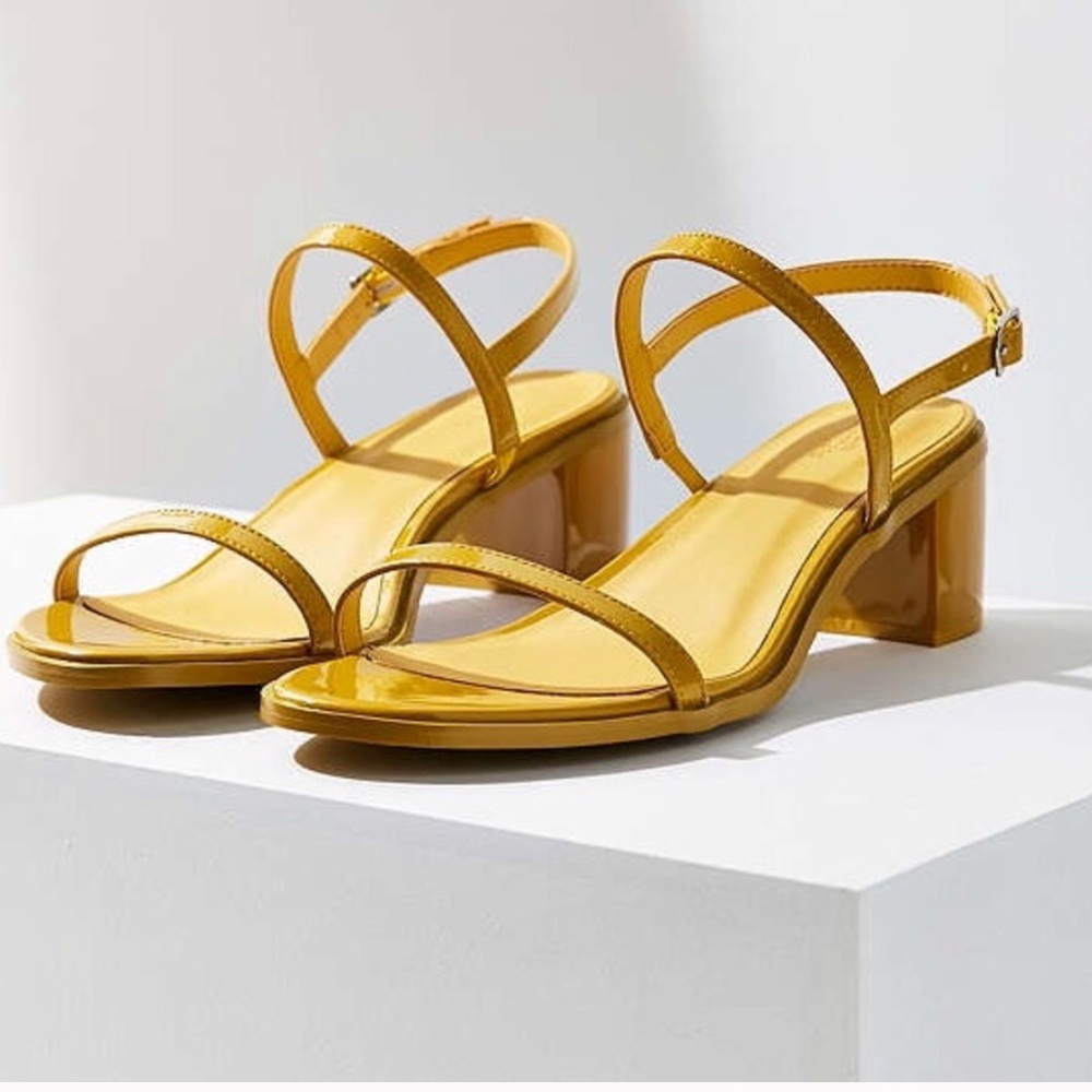 Urban Outfitters chartreuse block heel sandals